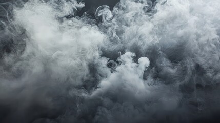 Wall Mural - gray abstract smoke wallpaper. swirling, soft gray smoke against a dark gray background.