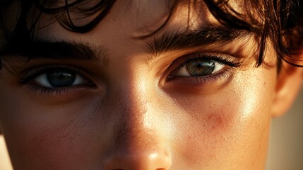 Poster - Close-up of a person's eyes highlighting their natural beauty and features.