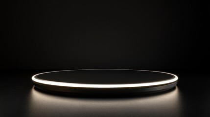 Sticker - A minimalist display platform illuminated by soft light, ideal for showcasing products.