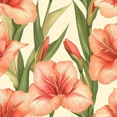 240807 88. gladiolus pattern banner wallpaper, simple background