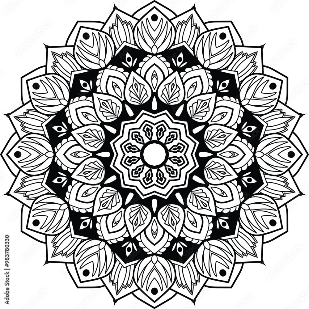 Beautiful floral pattern mandala art isolated on a white background ...