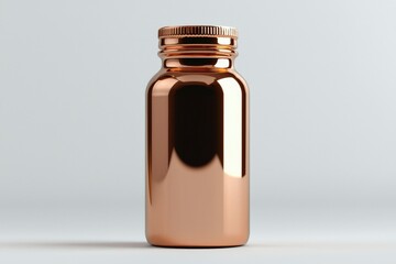 Canvas Print - Copper-Colored Water Bottle on White Background