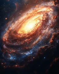 Wall Mural - Stunning Spiral Galaxy in Outer Space Illustration