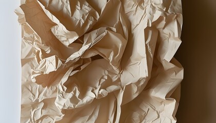 Textured beige paper showcasing intricate creases and the subtle beauty of simplicity in everyday materials