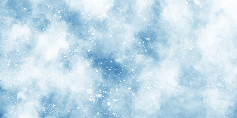 Wall Mural - blue grunge texture with bokeh, beautiful blue watercolor background with glitter particles, light b
