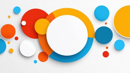 Wall Mural - Clean and vibrant abstract vector design for business slides, featuring colorful circles and minimalistic textures.