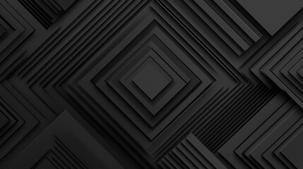 Wall Mural - A sleek black abstract background featuring dynamic geometric lines, creating an innovative techinspired aesthetic.