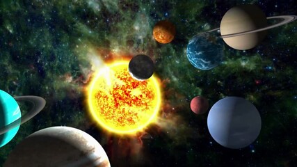 Wall Mural - animation depicting the solar system.