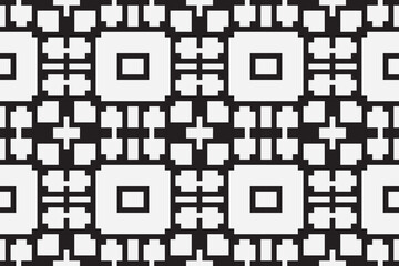 Wall Mural - Ethnic seamless monochrome pattern. Aztec geometric background. Tribal print. Navajo fabric. Modern abstract wallpaper. Vector illustration.