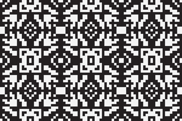 Wall Mural - Ethnic seamless monochrome pattern. Aztec geometric background. Tribal print. Navajo fabric. Modern abstract wallpaper. Vector illustration.