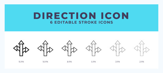 Sticker - Direction icon symbol. Isolated. Vector illustration with editable stroke.