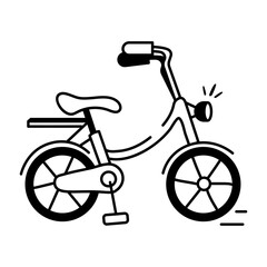 Sticker - Drawing style icon of headlight bicycle 