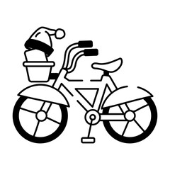 Canvas Print - Hand drawn icon of christmas bike  