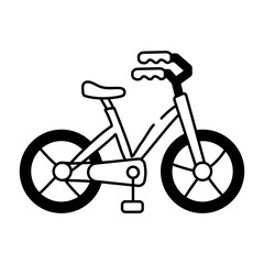 Sticker - Hand drawn icon of sports bicycle 