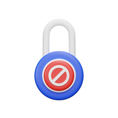 3d lock icon render secure safety