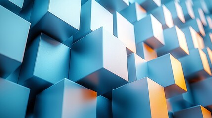 Canvas Print - Blue Cube Wall