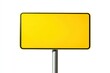 © Vooglo.com - A high-quality digital image of a blank, rectangular yellow road sign on a metal pole