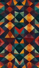 Wall Mural - Colorful forever pattern with connected triangles.