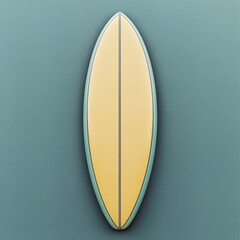 Wall Mural - 3D Surfboard Icon: Board for Surfing Waves Illustration Logo