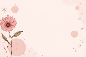 Gentle floral background with soft pink colors and hand-drawn flowers and shapes
