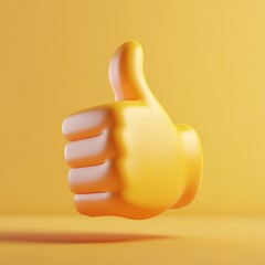 3D Emoji Icon: Thumbs Up for Approval Illustration Logo