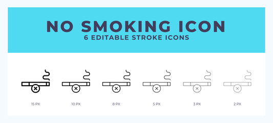 Sticker - No smoking line icon. For web. And mobile app. Vector illustration.