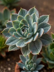 Wall Mural - Delicate Echeveria plant with soft petals.