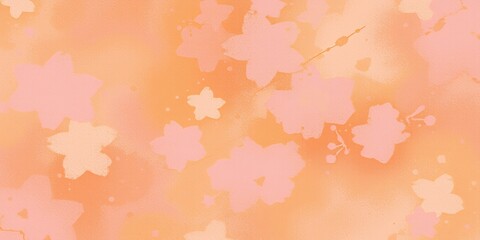 Poster - Abstract floral pattern in shades of peach and pink.