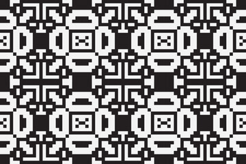 Wall Mural - Ethnic seamless monochrome pattern. Aztec geometric background. Tribal print. Navajo fabric. Modern abstract wallpaper. Vector illustration.