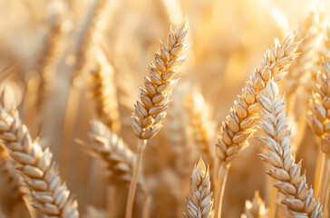 close-up of golden wheat stalks