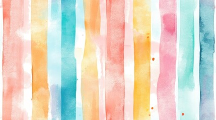 Sticker - Watercolor stripes seamless pattern Abstract design