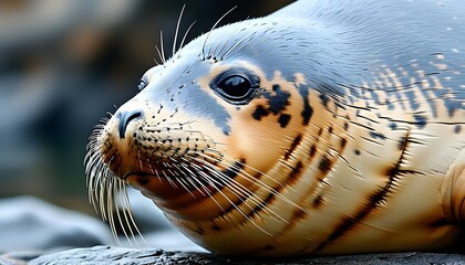 Sticker - Majestic close-up of a Southern Elephant seal showcasing its distinct features and natural beauty