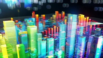 Fototapete - The artwork features vibrant charts and graphs reflecting data analytics trends, with a mix of colors creating a dynamic and engaging representation of modern data analysis.