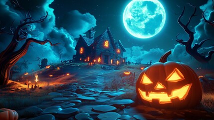 Wall Mural - Happy Halloween Banner background Design