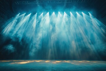 Sticker - Stage Illuminated by Spotlights with Smoke and Shadows