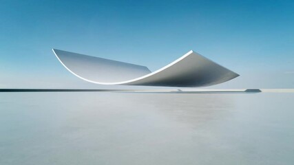 Poster - 3d render of abstract curve structure futuristic architecture with empty concrete floor