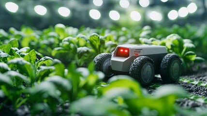 Agriculture robotic and autonomous car working in smart farm, Future 5G technology with smart agriculture farming concept 