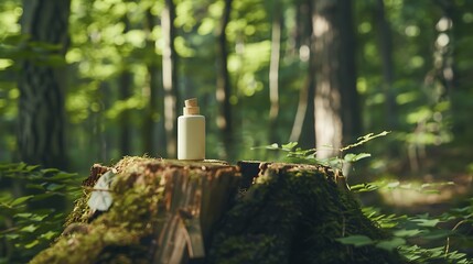 Wall Mural - Roll on deodorant and repellant while remaining on the forest wood