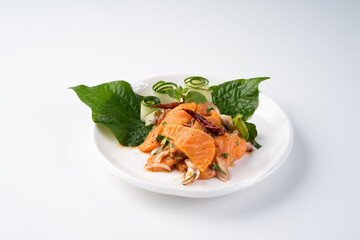 Fresh Salmon Dish with Herbs and Vegetables