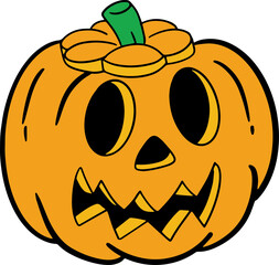 The Pumpkin jack o lantern for halloween or holiday concept.