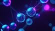 © Tackey - A vibrant abstract representation of molecular structures with glowing spheres and connections, ideal for science and technology themes.