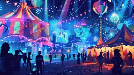 Aufkleber - Turning quantum computing into a lively circus scene