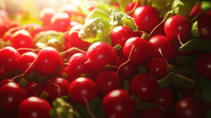 Canvas Print - A Bountiful Harvest of Vibrant Red Radishes