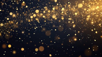 Canvas Print - Sparkling Gold Dust on Black Background