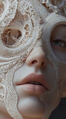 Canvas Print - Surreal Woman with Intricate Mask