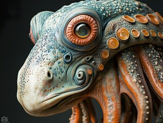 Canvas Print - Close-Up of a Surreal and Eerie Creature with Tentacles