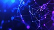 © Tackey - Vibrant abstract network of connected nodes and glowing lines in blue and purple tones, representing digital connectivity and innovation.