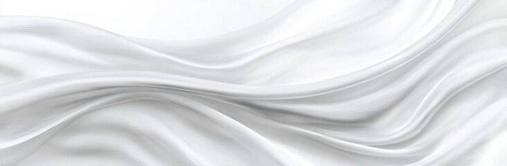Poster - White satin fabric flowing and forming elegant waves background