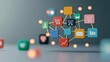 © Rungthiwa - Digital Ecommerce Network with Shopping Icons Connected