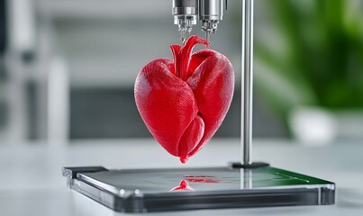 Poster - 3D Bioprinting Breakthrough, showcasing advanced techniques for creating human organs and tissues using innovative bioprinting technology